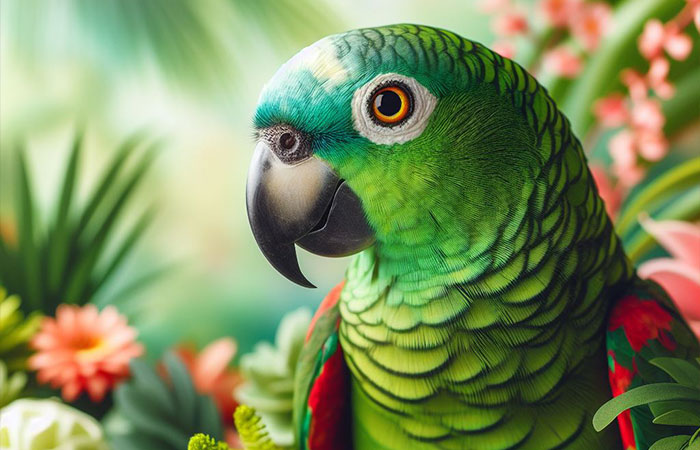 beautiful eyes of parrot